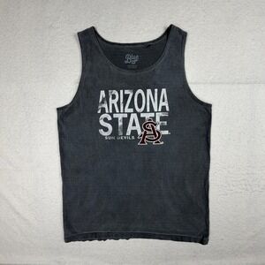 Blue 84 Arizona State Sun Devils Tank Top Small Gray ASU Sleeveless Shirt Cotton